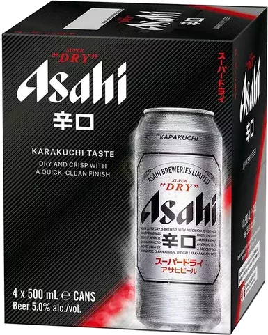 ASAHI 16.9OZ 4PK CANS