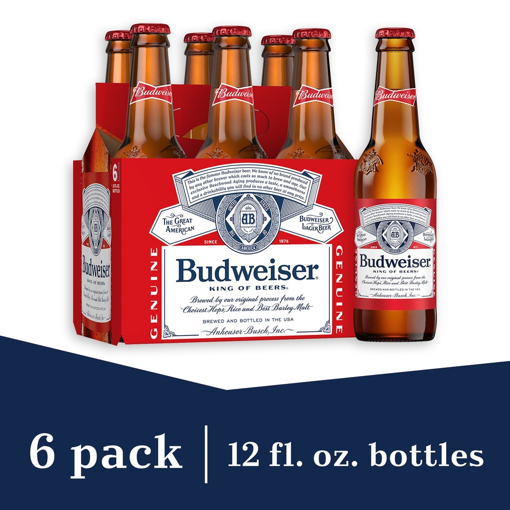 [162506] BUD 12OZ 6PK BOTTLES