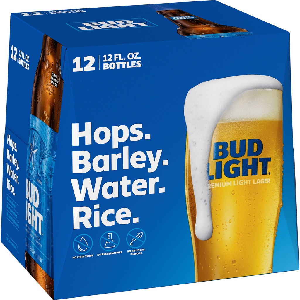 [166812] BUD LT 12OZ 12PK BOTTLES