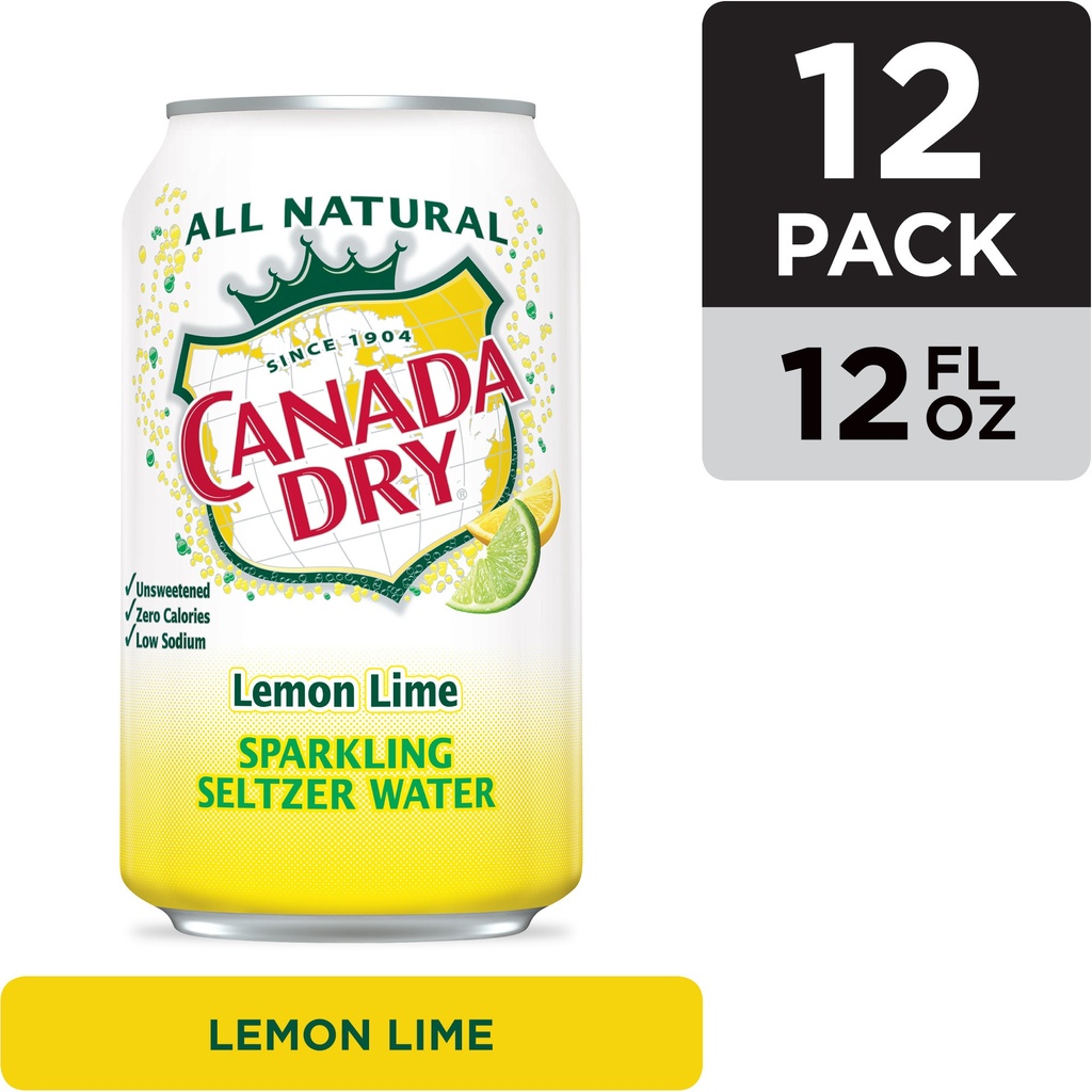 CANADA DRY SELTZER LIMA-LIME 12OZ CN 2/12