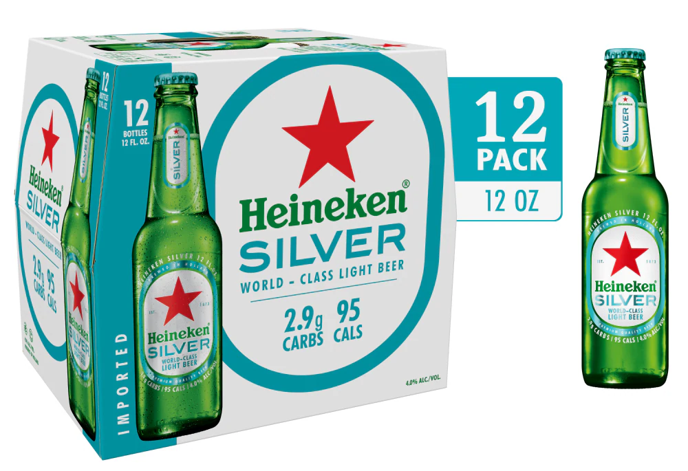 [9D2812] HEINEKEN SILVER 12OZ 12PK BOTTLES