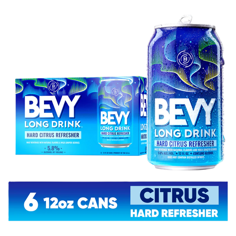 [9C4B06] BEVY LONG CITRUS 12OZ 6PK CANS