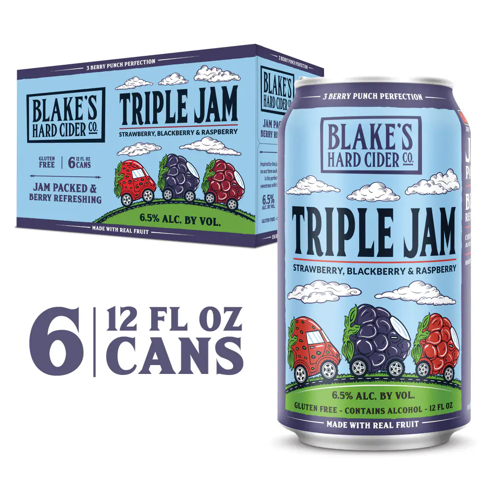 [850506] BLAKE'S TRIPLE JAM CIDER 12OZ 6PK CANS