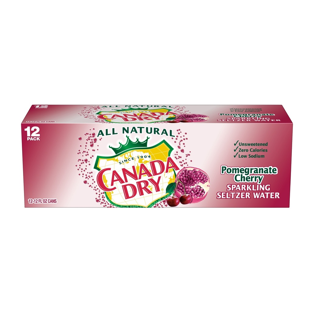 CANADA DRY SELTZER POMEGRANATE CH 12OZ CN 2/12 