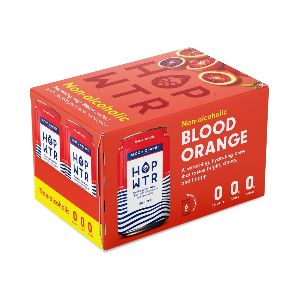 HOP WTR BLOOD ORANGE 12OZ CN 6PK