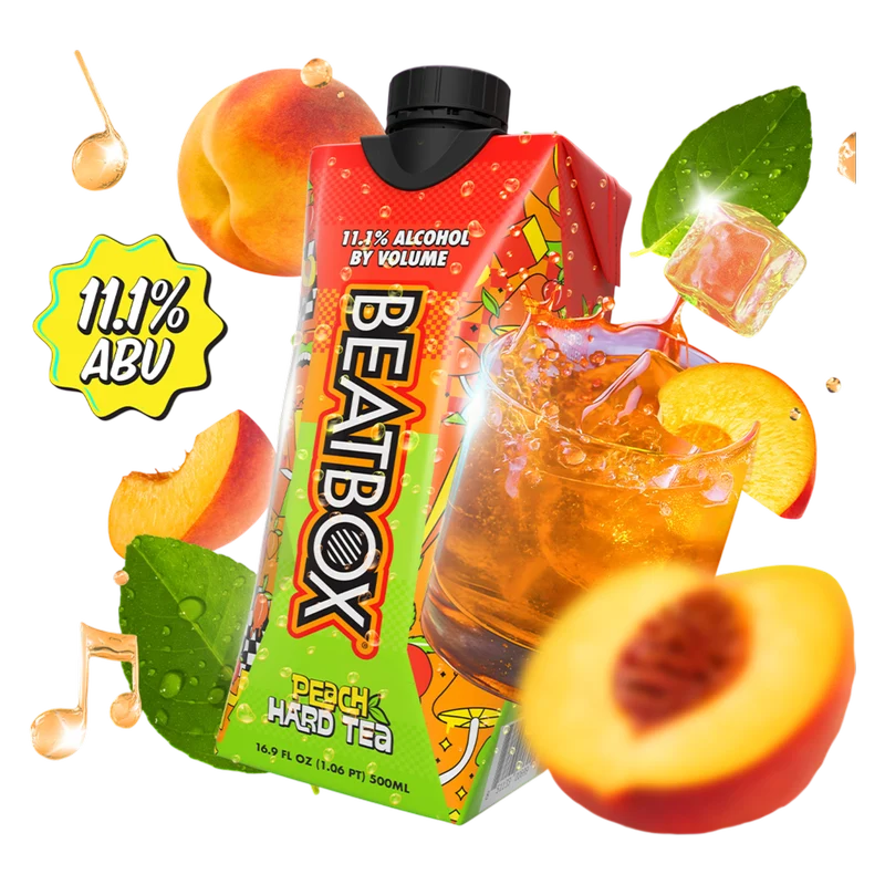 [85005912] BEATBOX PEACH HARD TEA 16.9OZ B 1/12